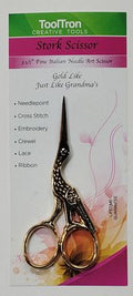 Stork Embroidery Scissor 3-1/2in Gold
