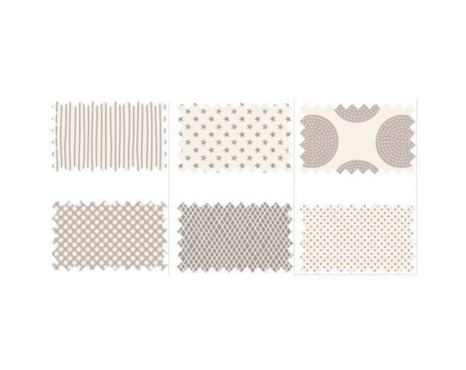 Tilda - Basic Classics Fat Quarter Bundle -  6 Fabrics, Grey